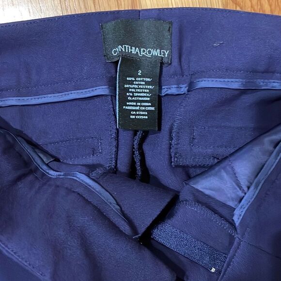 CYNTHIA ROWLEY PREPPY NAVY PANT - Picture 3 of 3